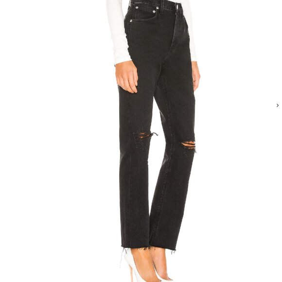 Agolde 90’s pinch waist Distressed Straight Leg Cotton Jeans 24 41170 - Picture 2 of 16